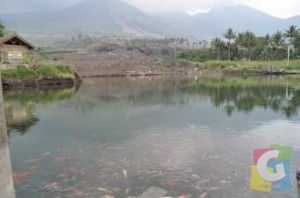 Danau Cilopang mulai terbentuk sebagai bagian dari reklamasi bekas galian pasir dikawasa tersebut, Bagian dari tahap awal pembangunan Kawasan wisata terpadu Cipanas Tarogong Garit, Foto jmb