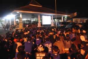 Suasana Nonton bareng Persib di Pendopo Kota Banjar, foto Hermanto