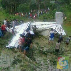Gambar puing-puing pesawat latih yang jatuh di Karangnunggal Tasikmalaya, foto istimewa