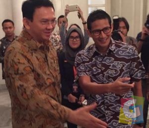 Sandiaga Uno saat bertemu Ahok di Balai Kota DKI Jakarta, foto istimewa