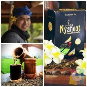 Dasep Badrussalam penggiat Nyaneut dengan produk baru Teh Nyaneut, foto dok
