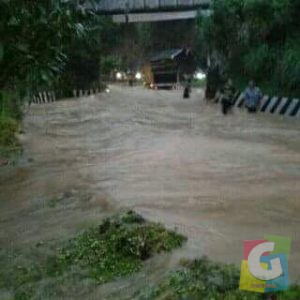 Salah satu Ruas jalan yang tergendang Banjir di Kabupaten Ciamis-Pangandaran, foto istimewa